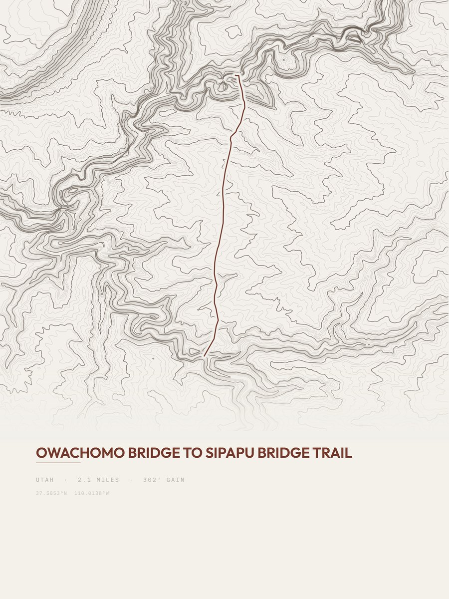 Sipapu Bridge Trail Topographic print