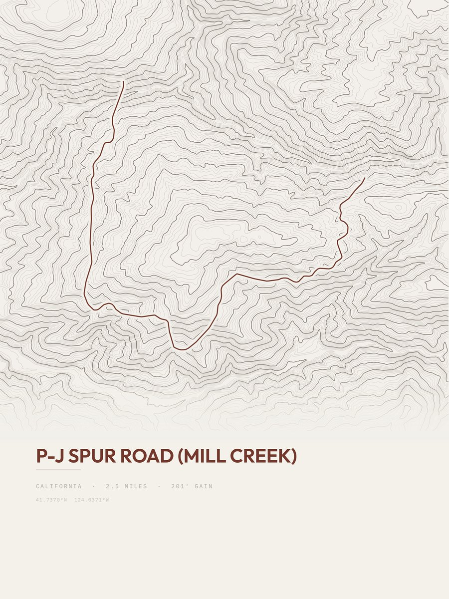 P-J Spur Road (Mill Creek) Topographic print