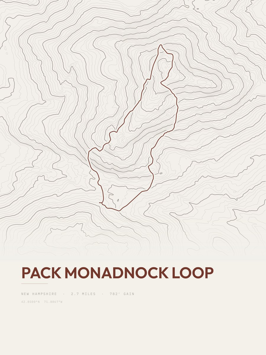 Pack Monadnock Loop Topographic print