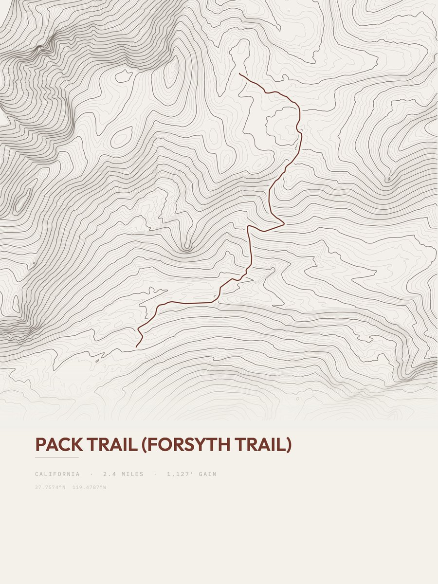 Pack Trail (Forsyth Trail) Topographic print