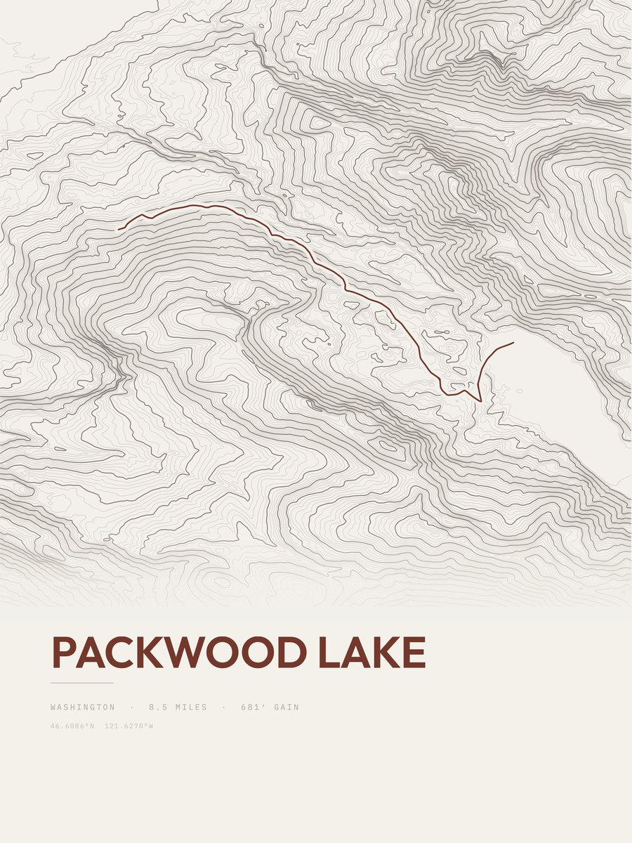 Packwood Lake Topographic print