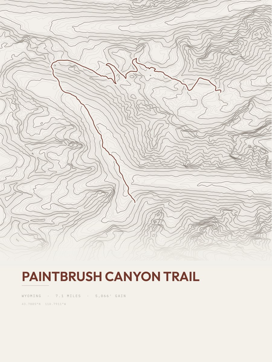 Paintbrush Canyon Trail topographic trail print