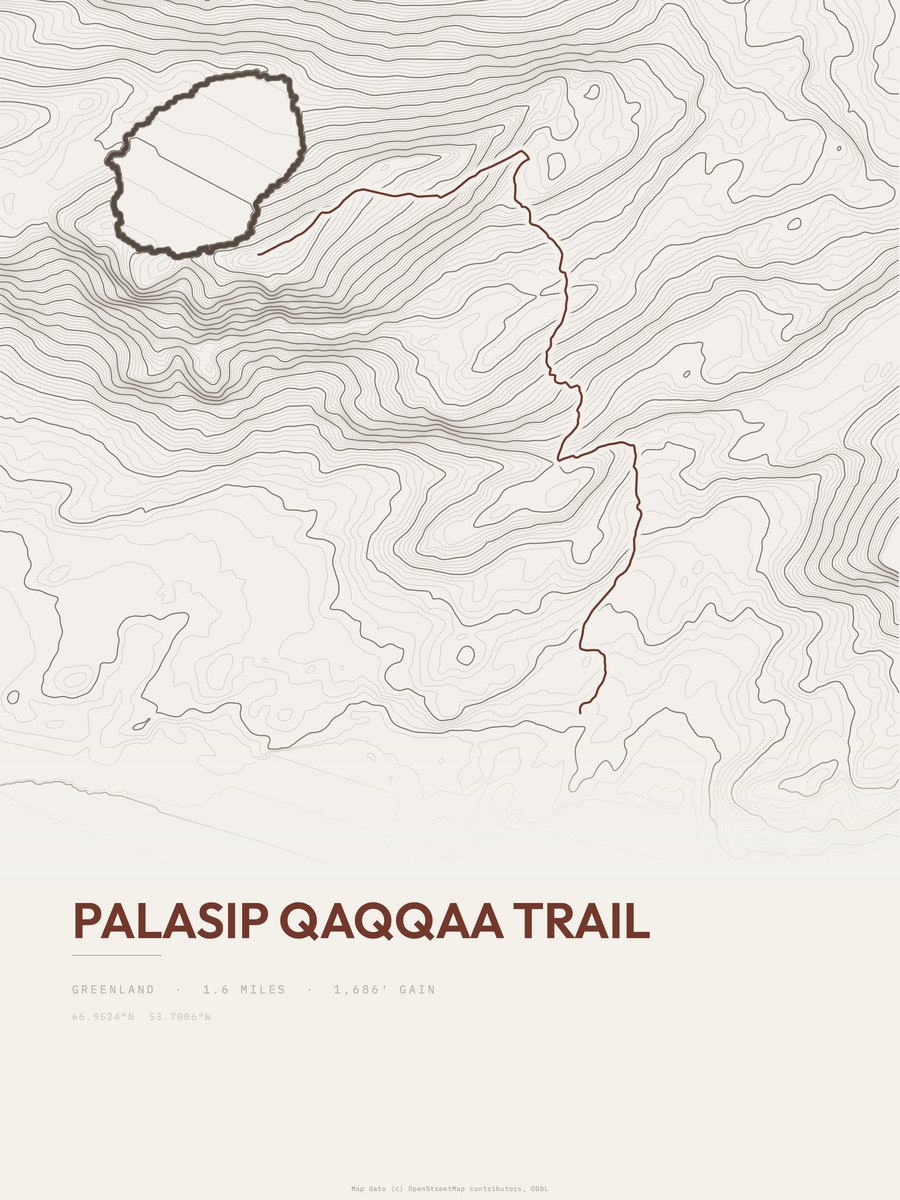 Palasip Qaqqaa Trail Topographic print