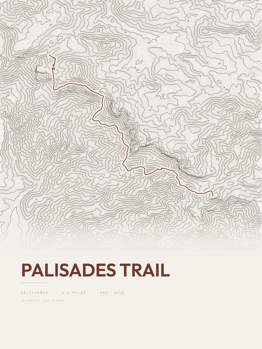 Palisades Trail Topographic print