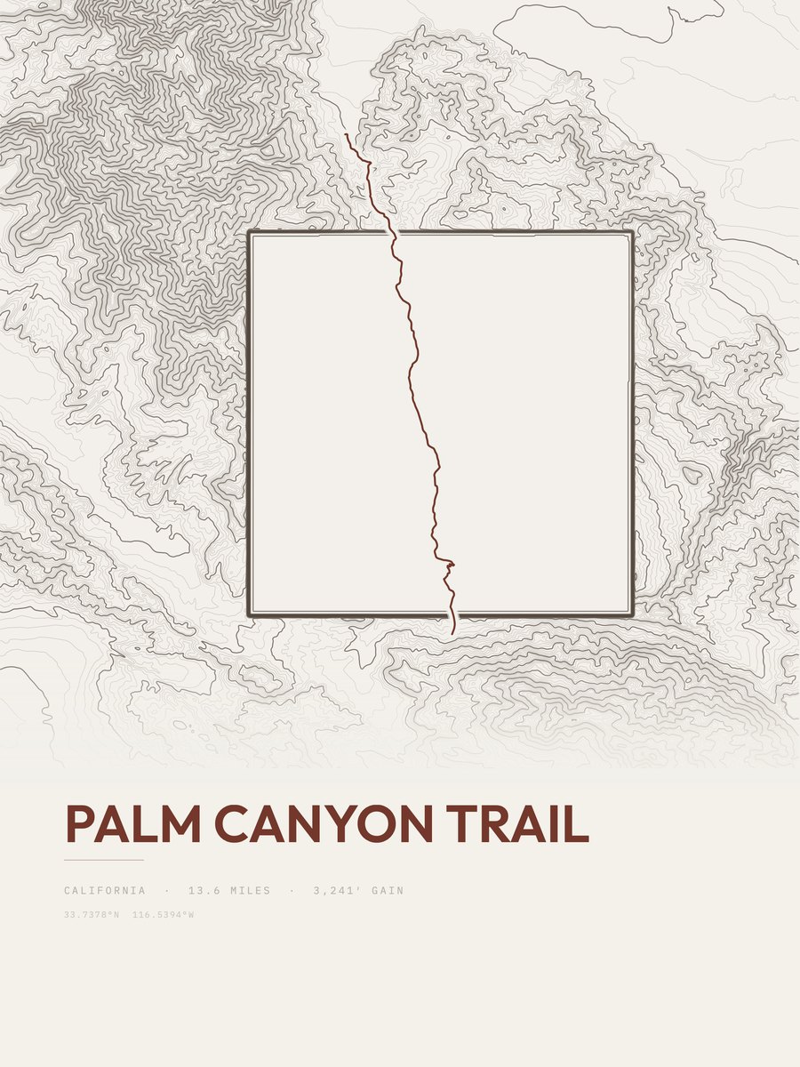 Palm Canyon Trail Topographic print