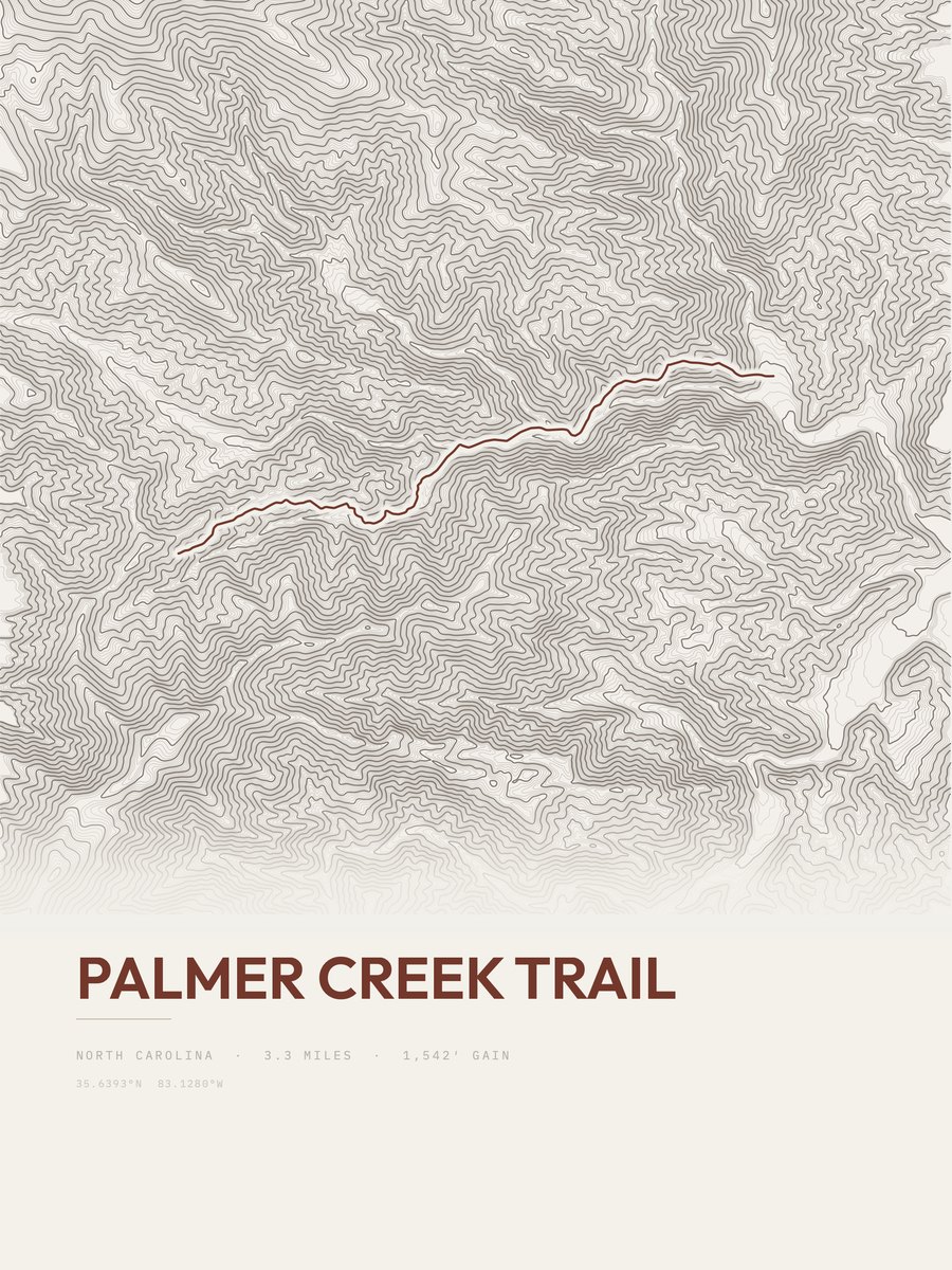 Palmer Creek Trail topographic trail print