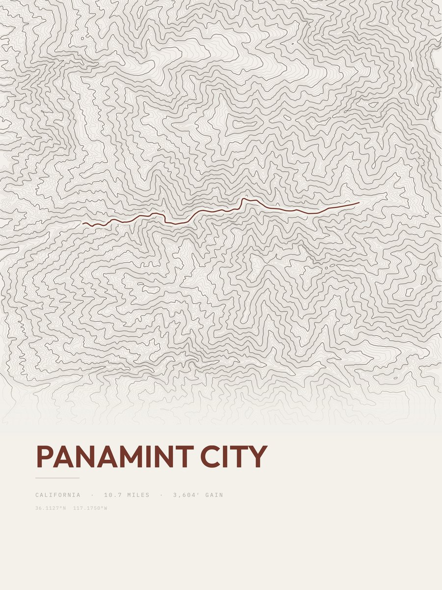 Panamint City Topographic print
