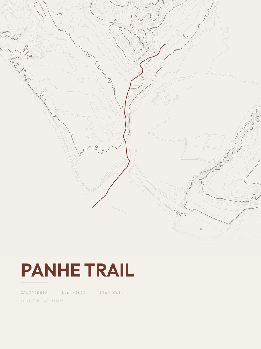 Panhe Trail Topographic print