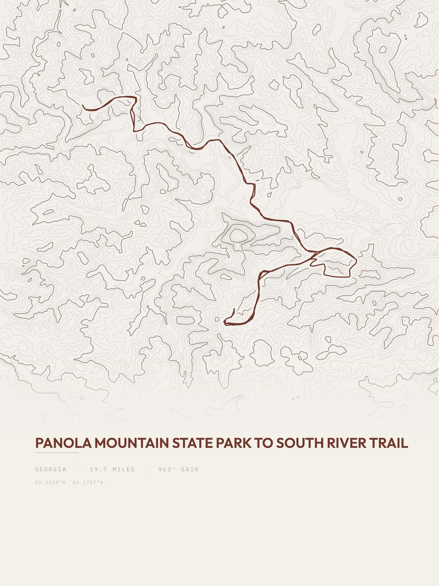 South River Trail topographic trail print