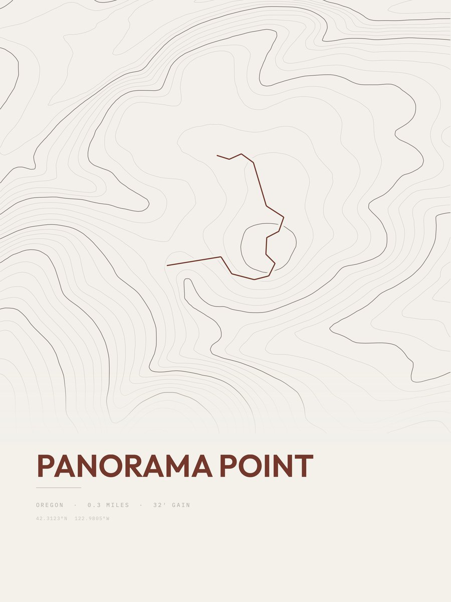 Panorama Point topographic trail print