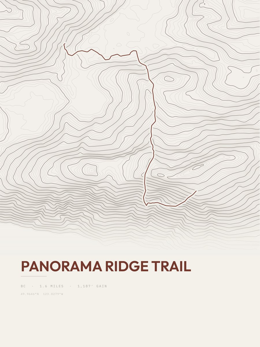 Panorama Ridge Trail Topographic print