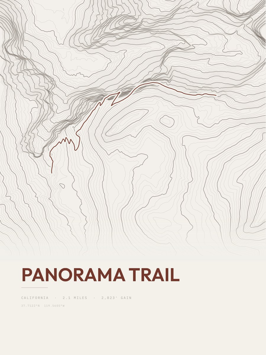Panorama Trail Topographic print