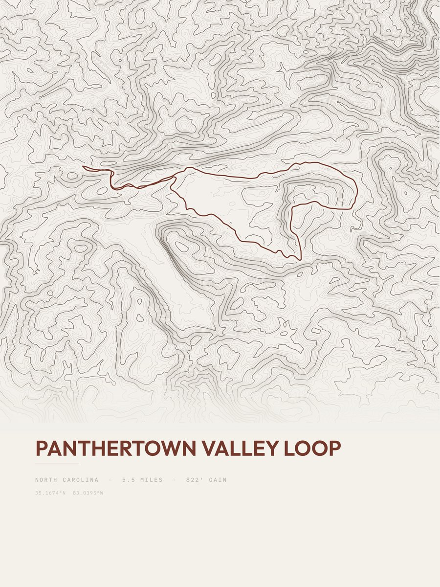 Panthertown Valley Loop Topographic print