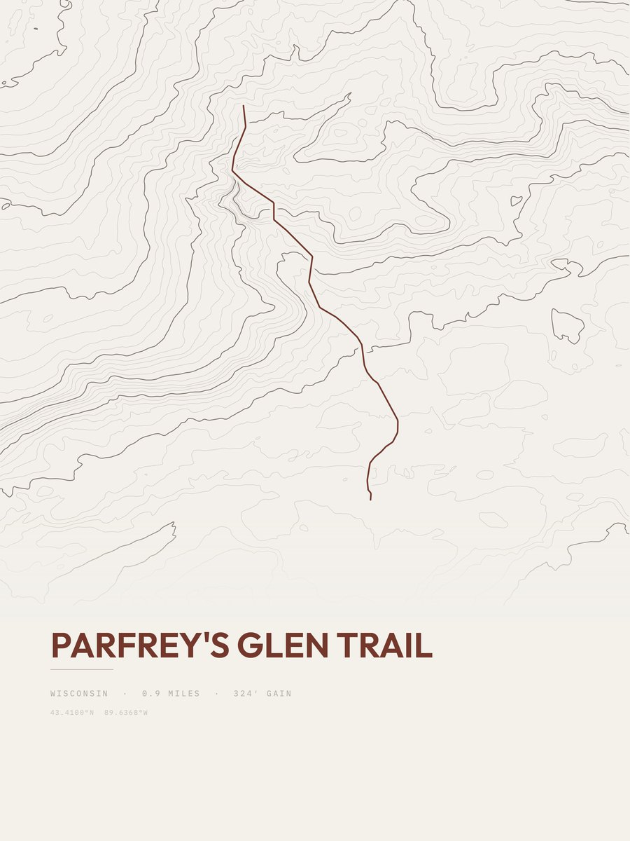 Parfrey's Glen Trail Topographic print