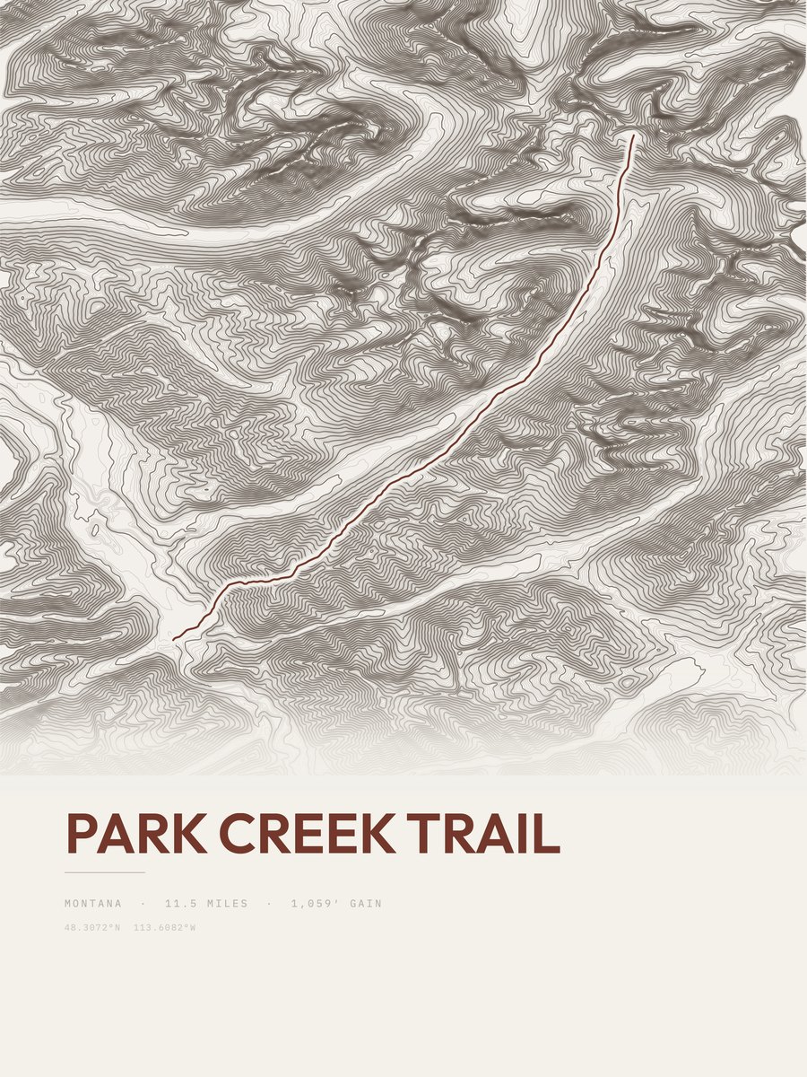 Park Creek Trail Topographic print