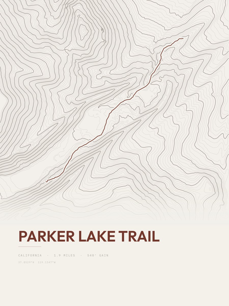 Parker Lake Trail Topographic print