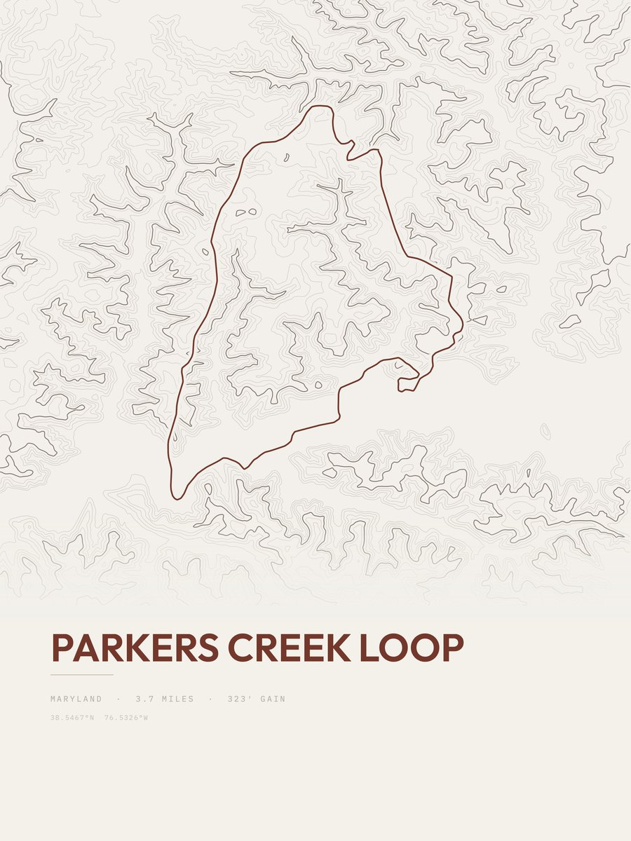 Parkers Creek Loop Topographic print