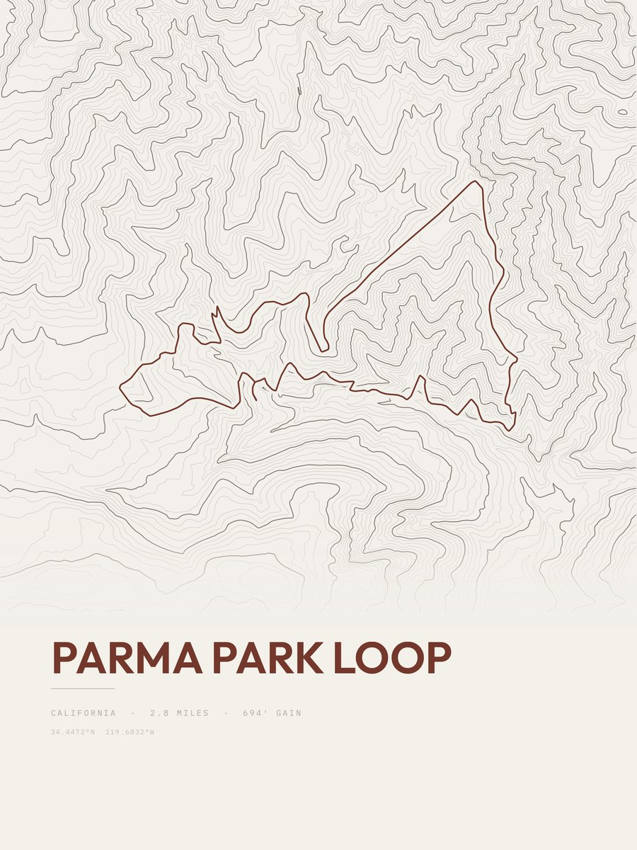 Parma Park Loop Topographic print