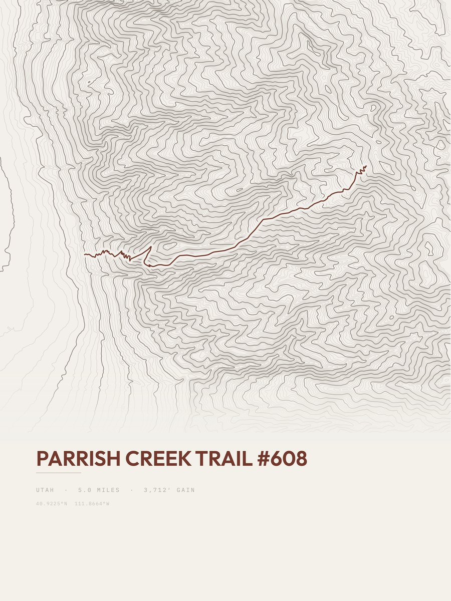 Parrish Creek Trail Topographic print