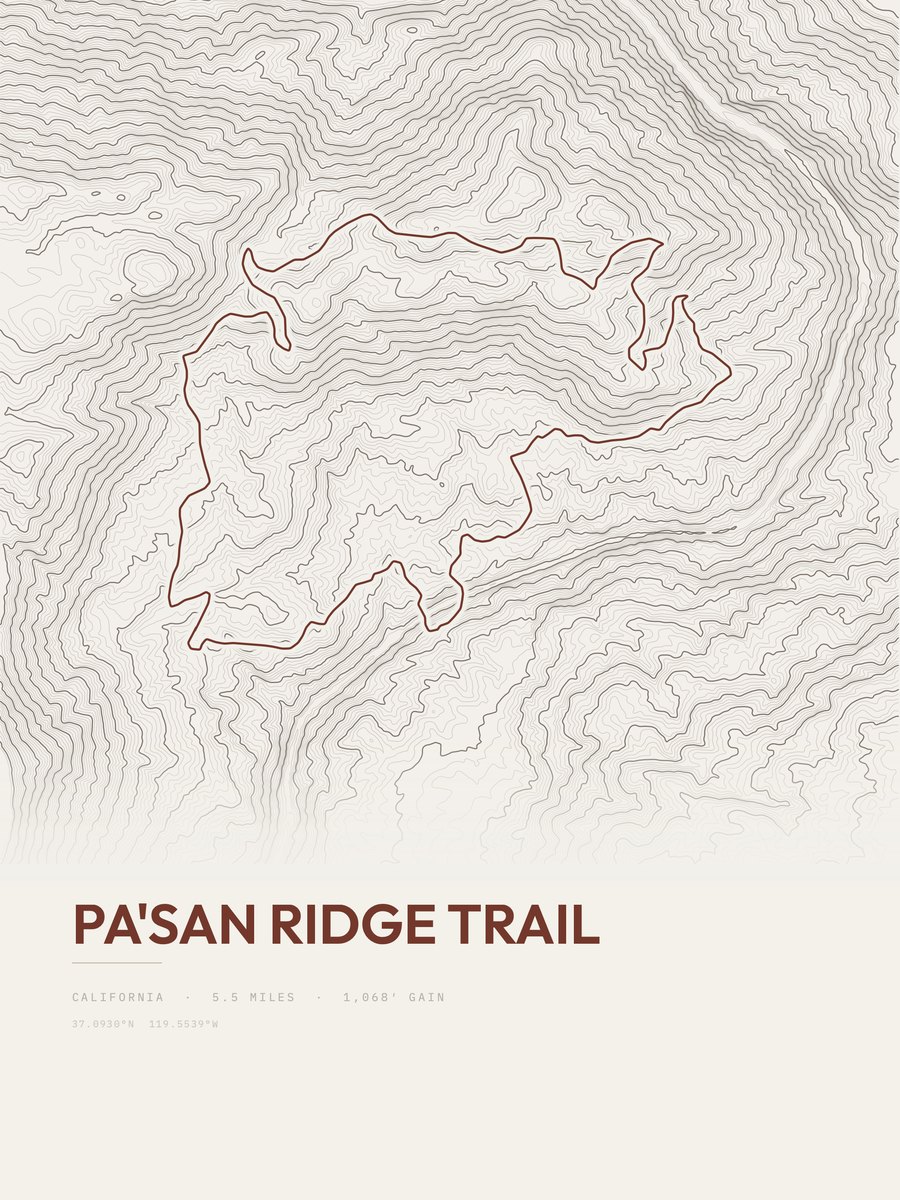 Pa'san Ridge Trail Topographic print