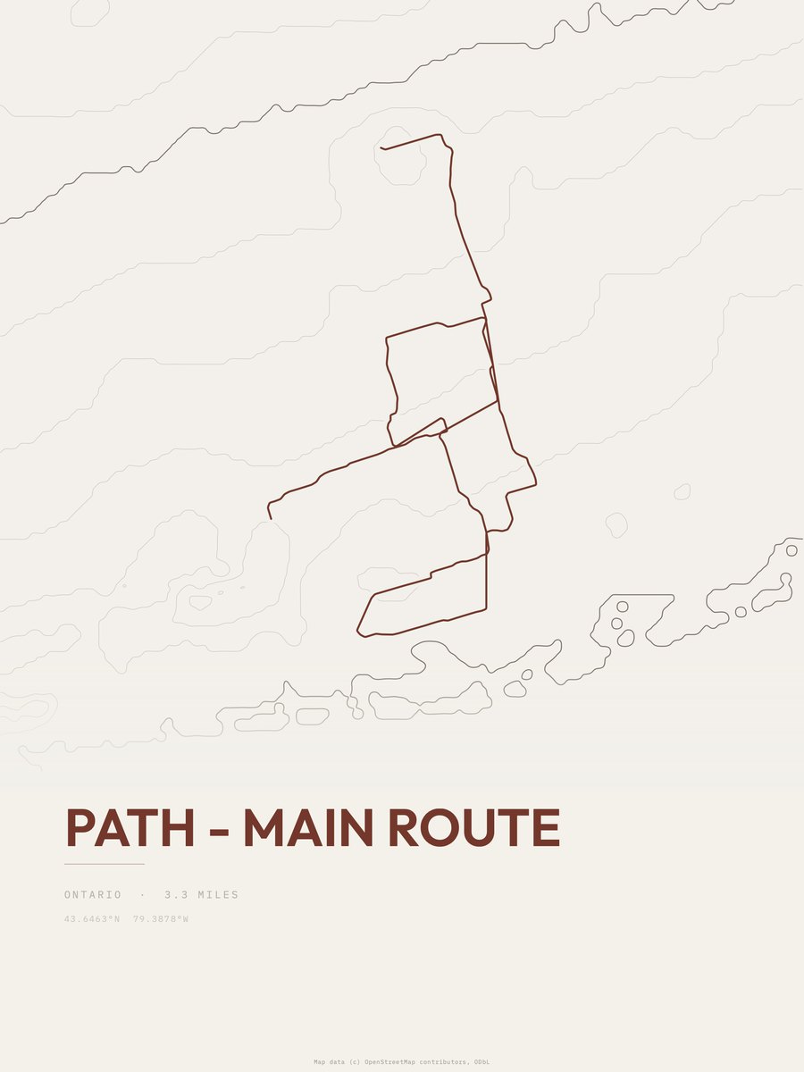 PATH topographic trail print