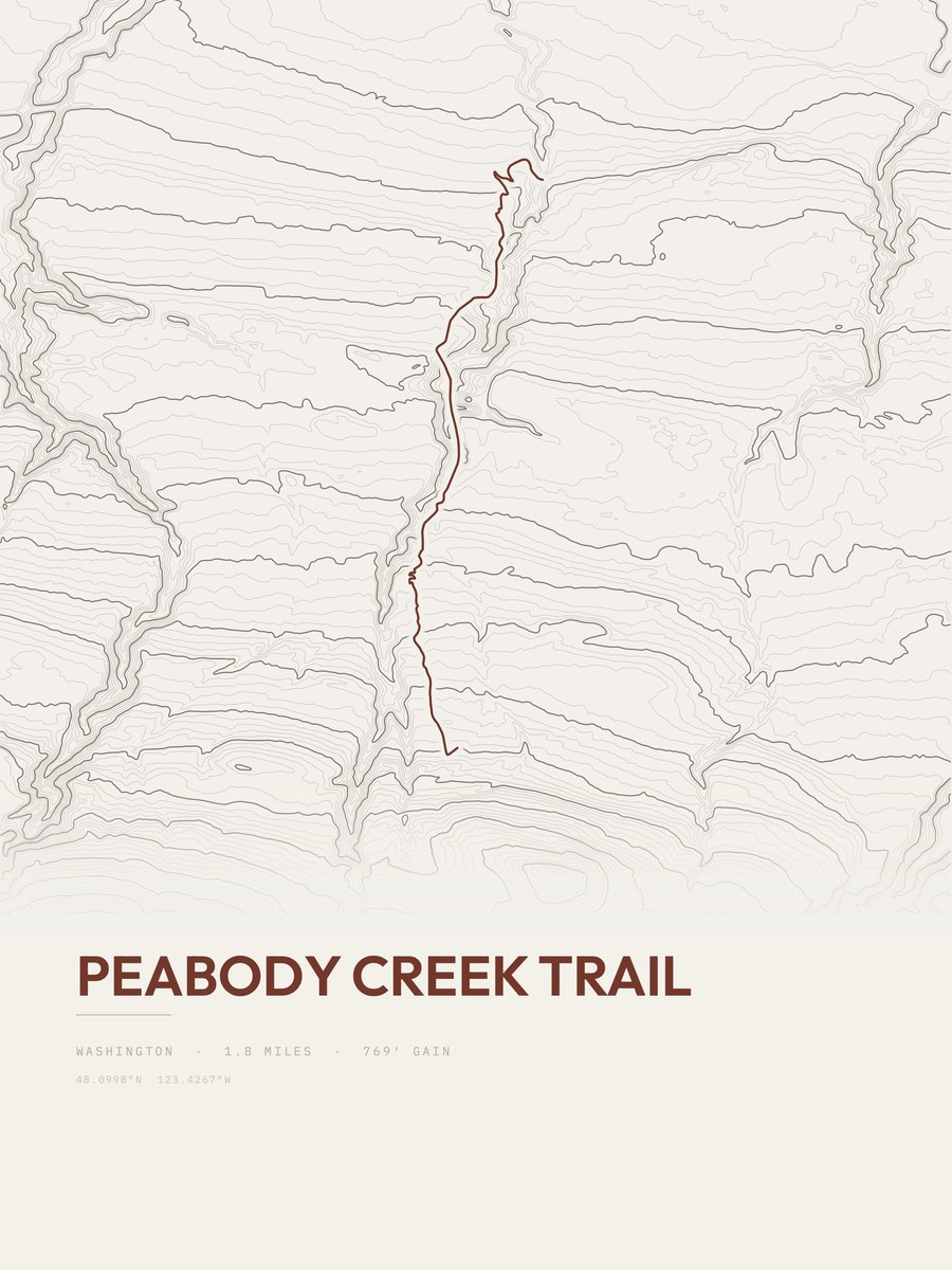 Peabody Creek Trail Topographic print