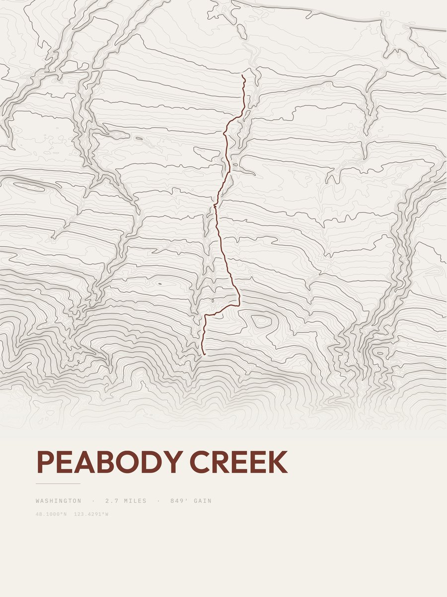 Peabody Creek Topographic print