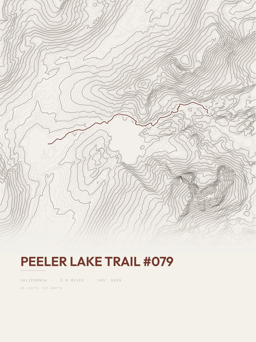 Peeler Lake Trail Topographic print