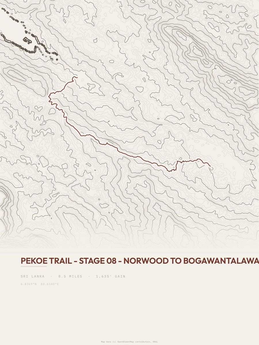 Pekoe Trail Topographic print