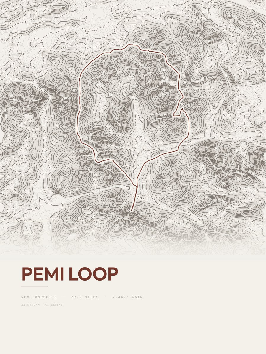 Pemi Loop Topographic print