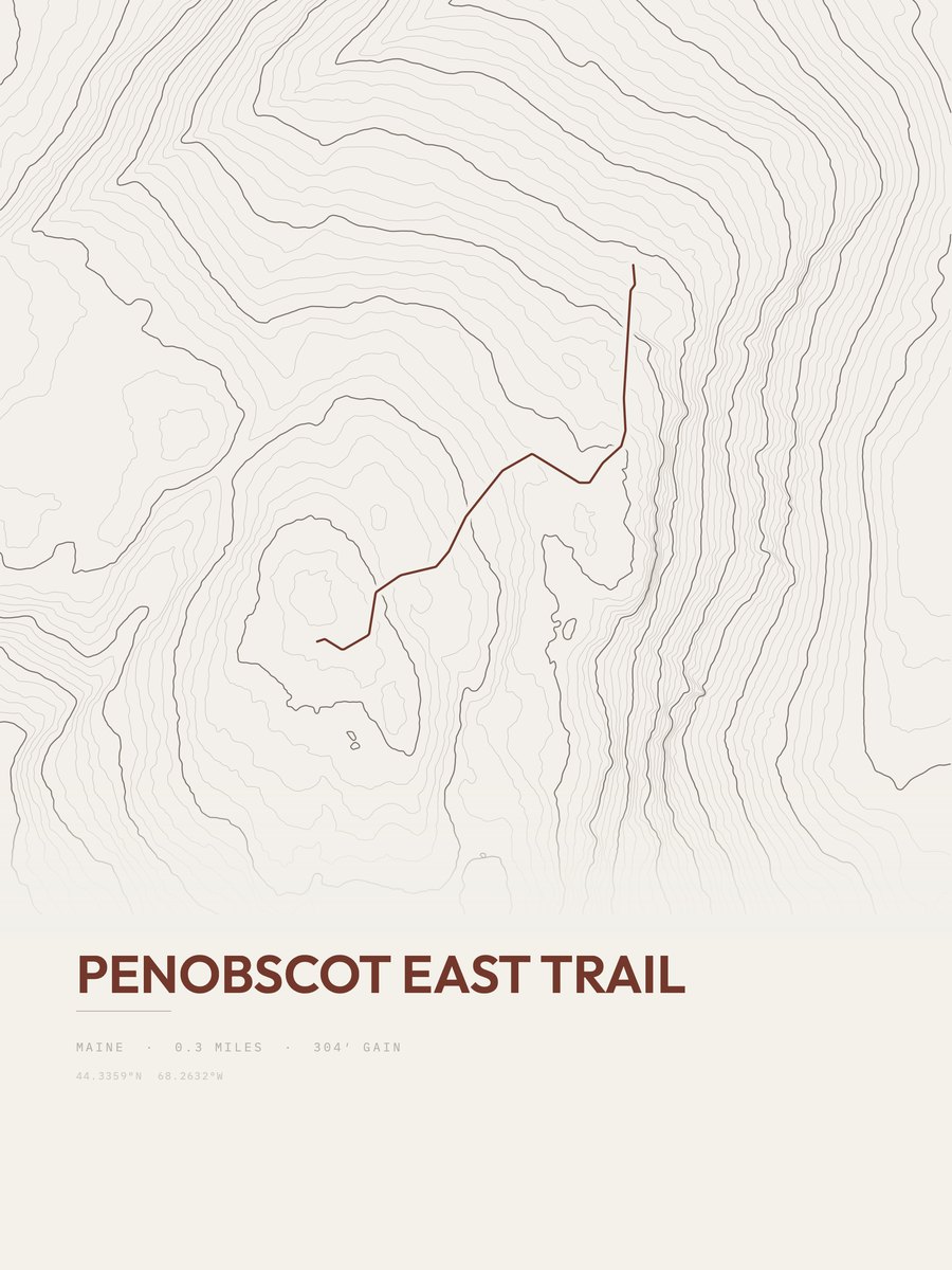 Penobscot East Trail Topographic print
