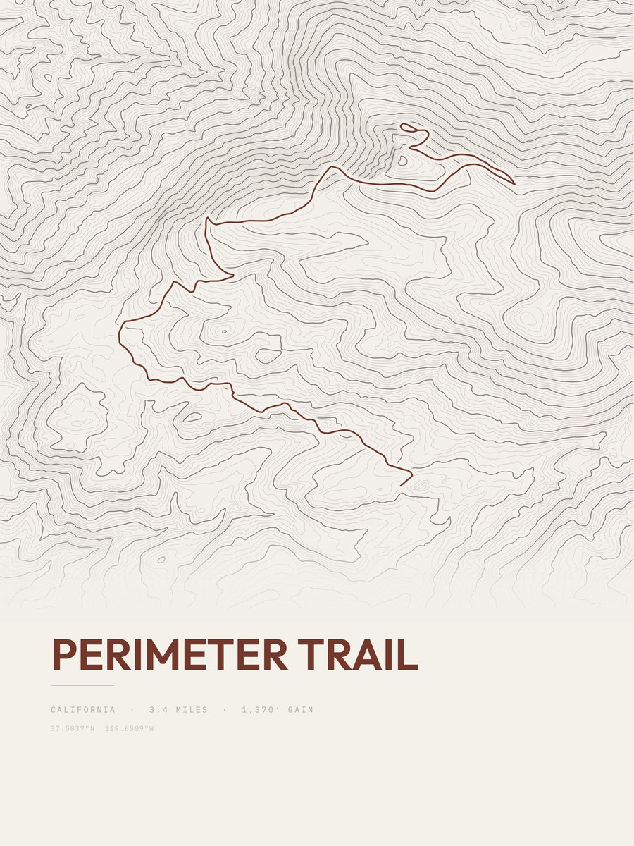 Perimeter Trail Topographic print