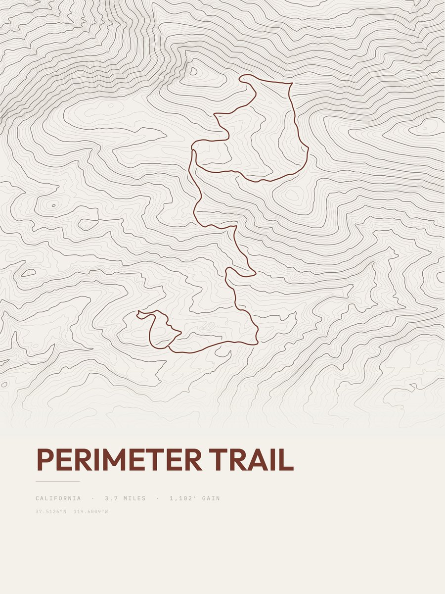 Perimeter Trail Topographic print