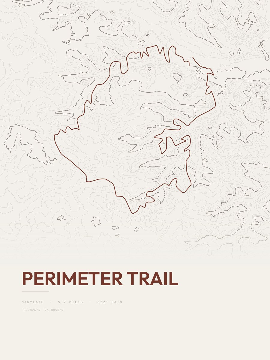 Perimeter Trail Topographic print