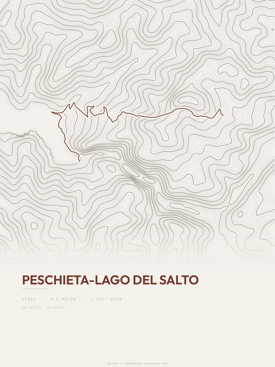 Peschieta-Lago del Salto Topographic print