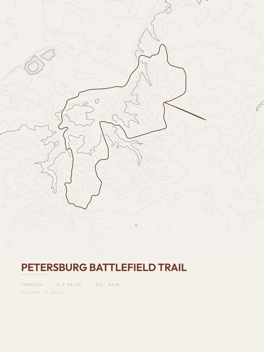 Petersburg Battlefield Trail Topographic print
