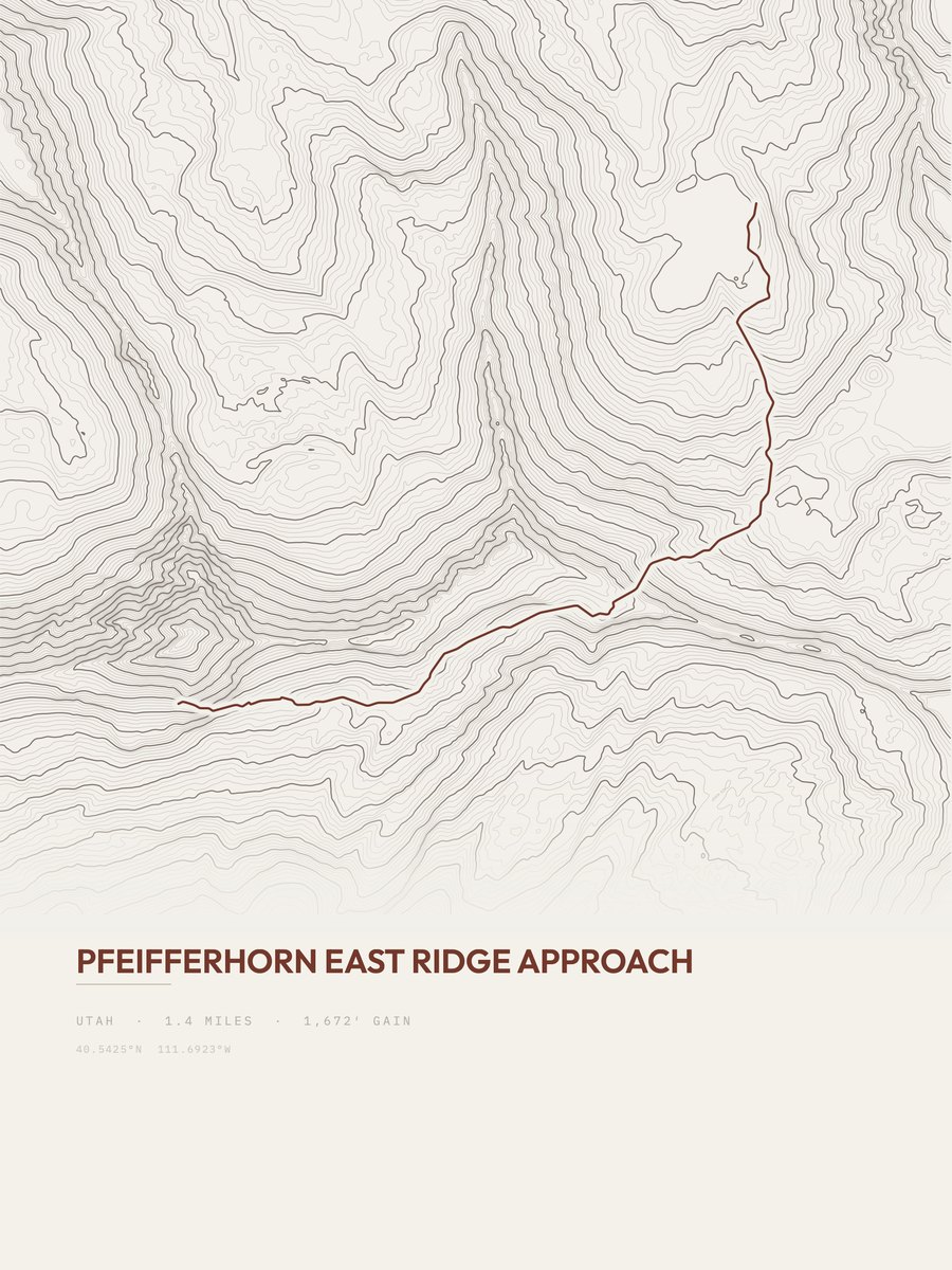Pfeifferhorn East Ridge Approach Topographic print