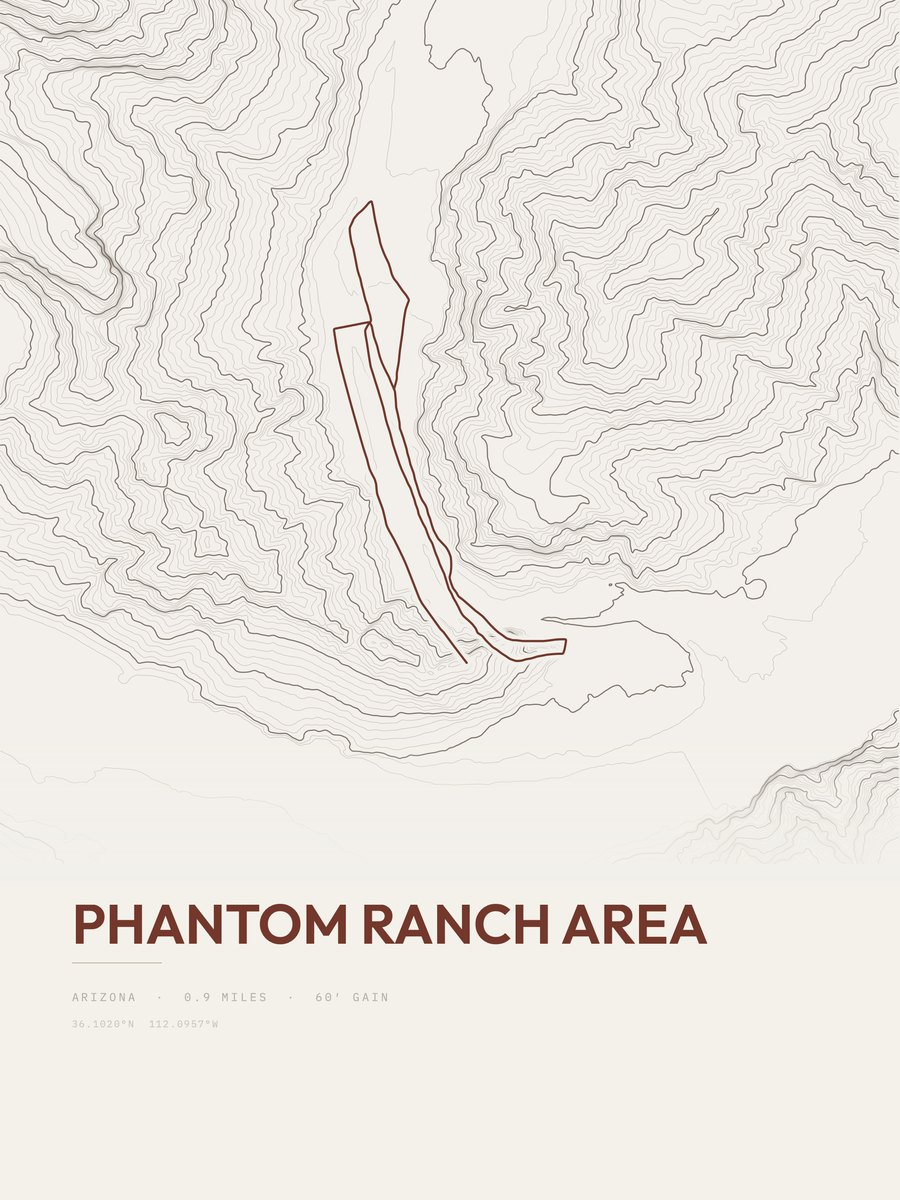 Phantom Ranch Area Topographic print