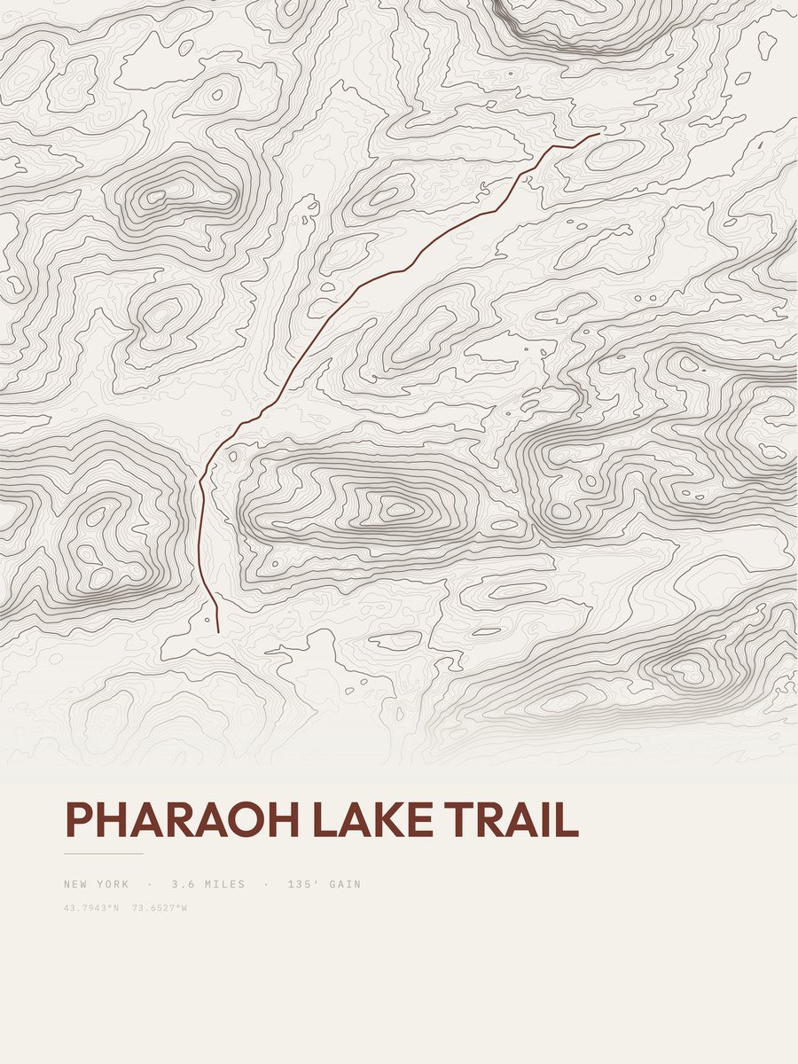 Pharaoh Lake Trail Topographic print