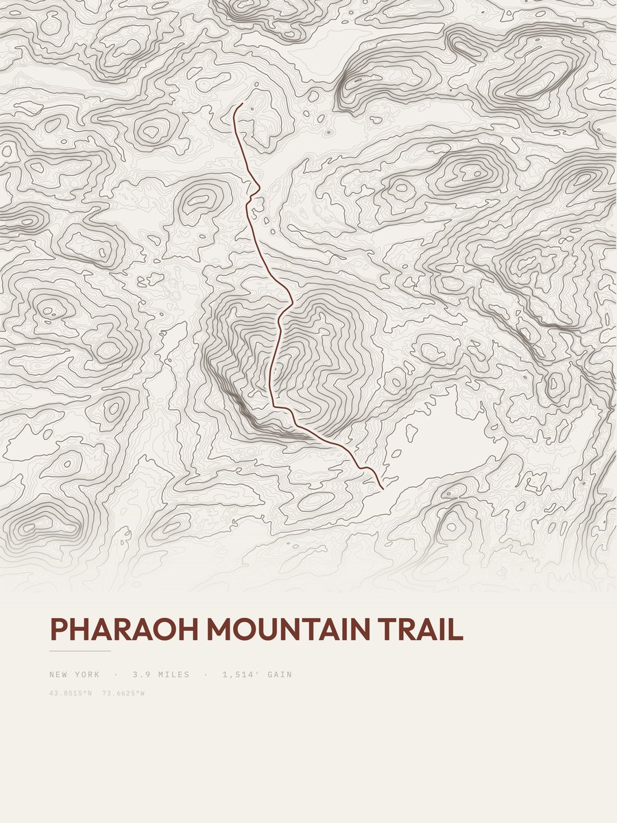 Pharaoh Mountain Trail Topographic print