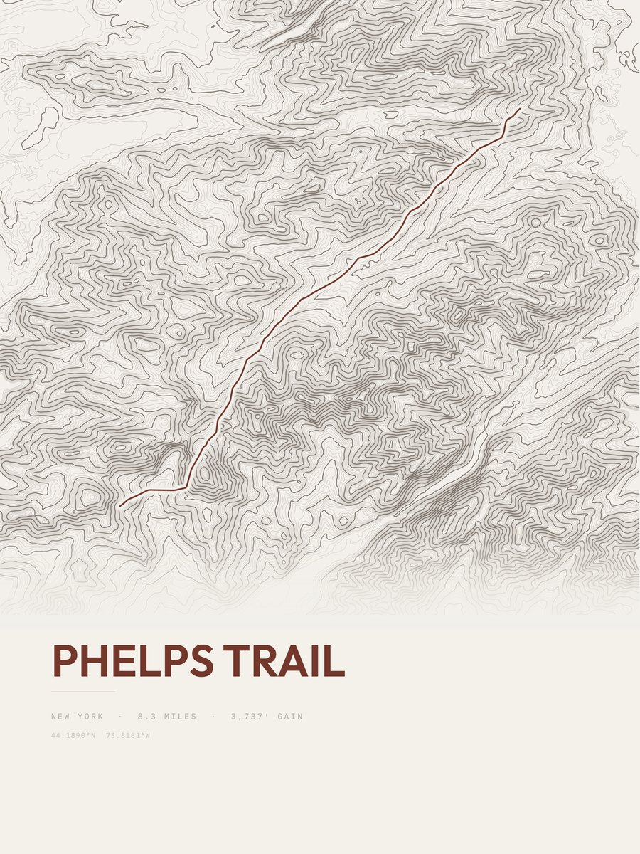 Phelps Trail Topographic print