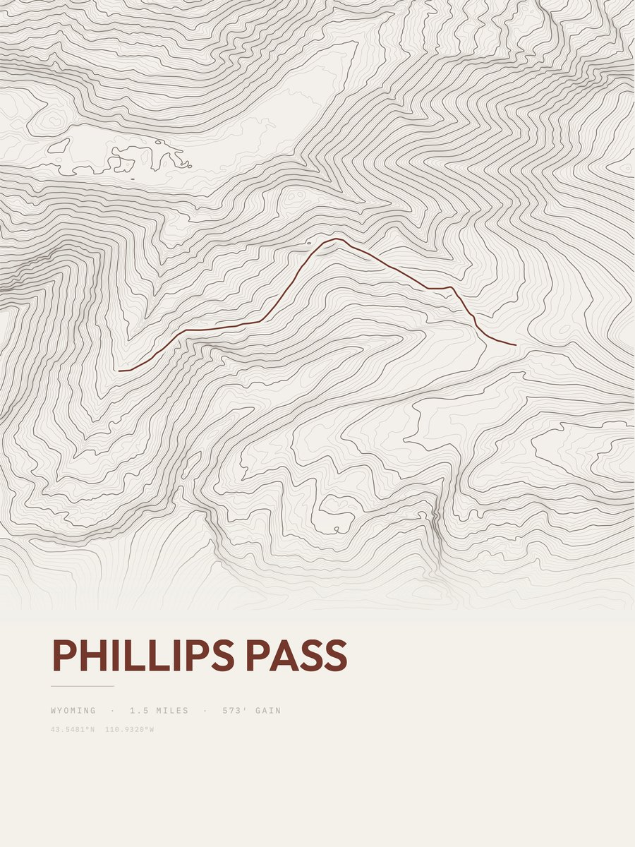 Phillips Pass Topographic print