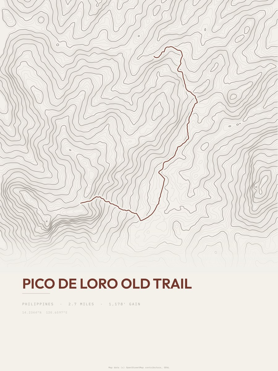 Pico De Loro Old Trail Topographic print