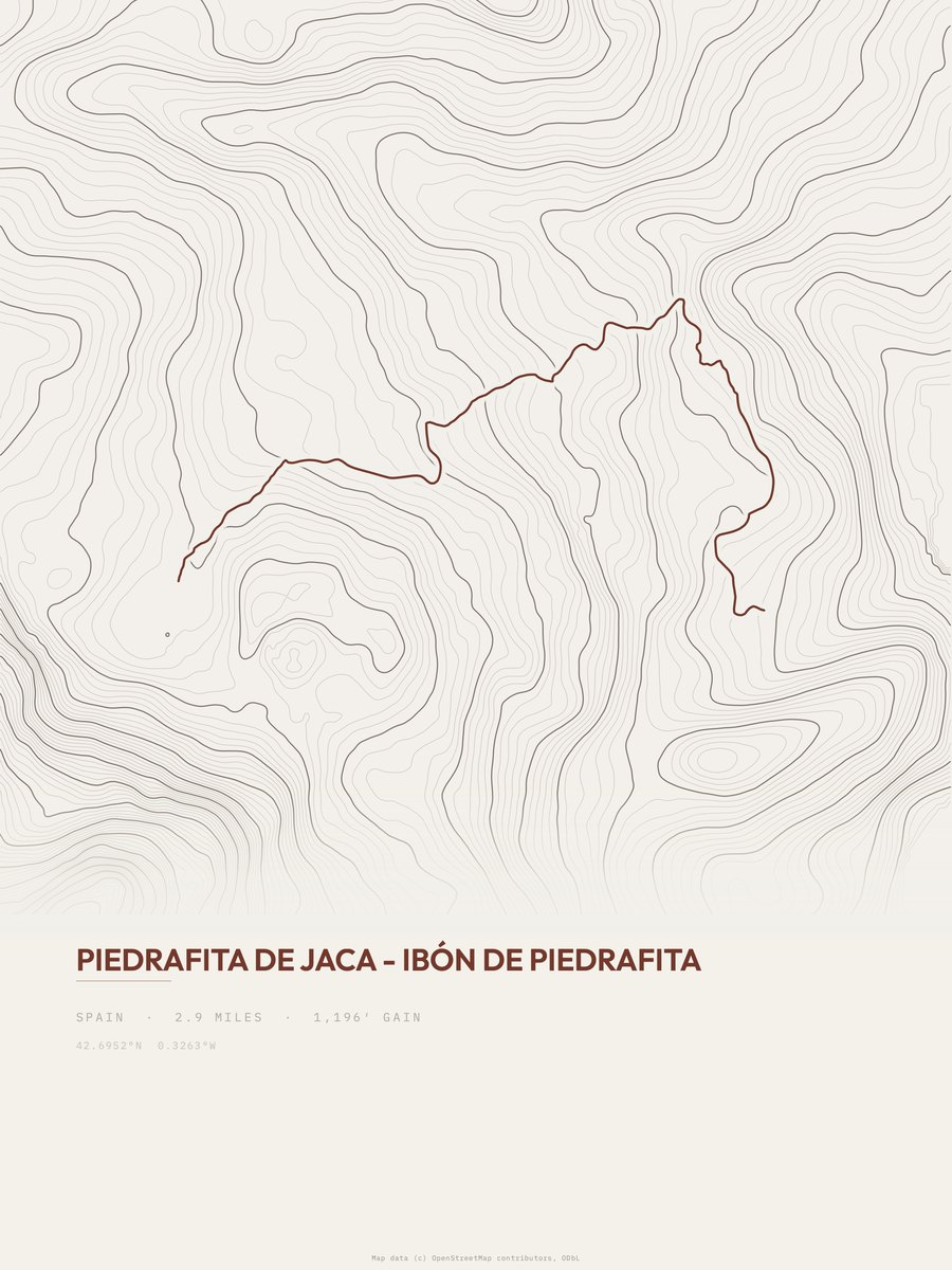 Ibón de Piedrafita Topographic print