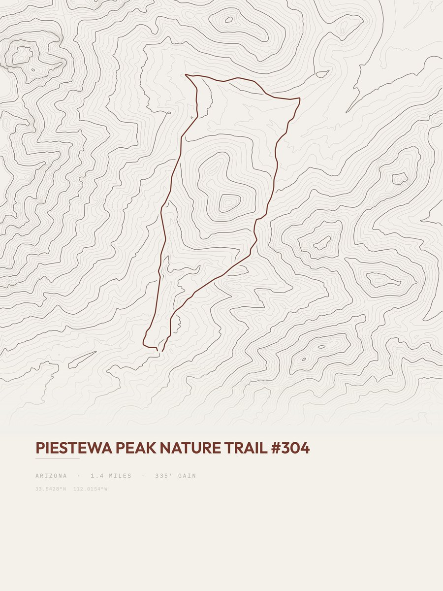 Piestewa Peak Nature Trail Topographic print