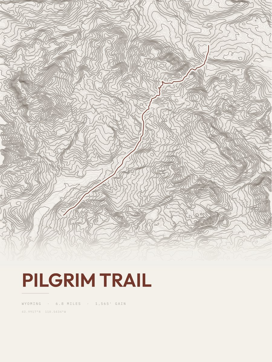 Pilgrim Trail Topographic print