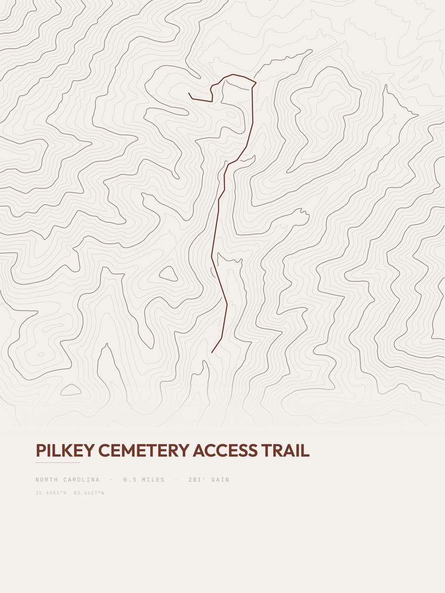 Pilkey Cemetery Access Trail Topographic print
