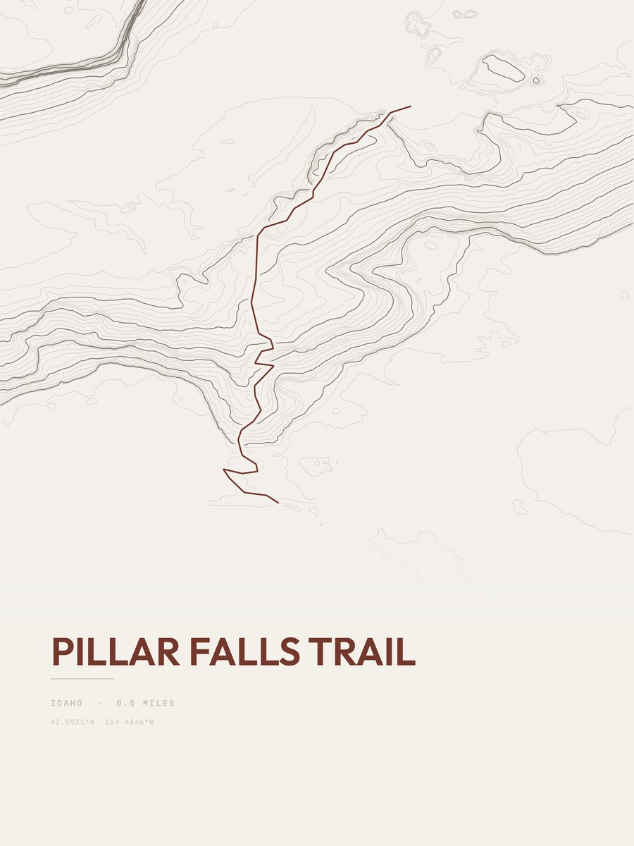 Pillar Falls Trail Topographic print