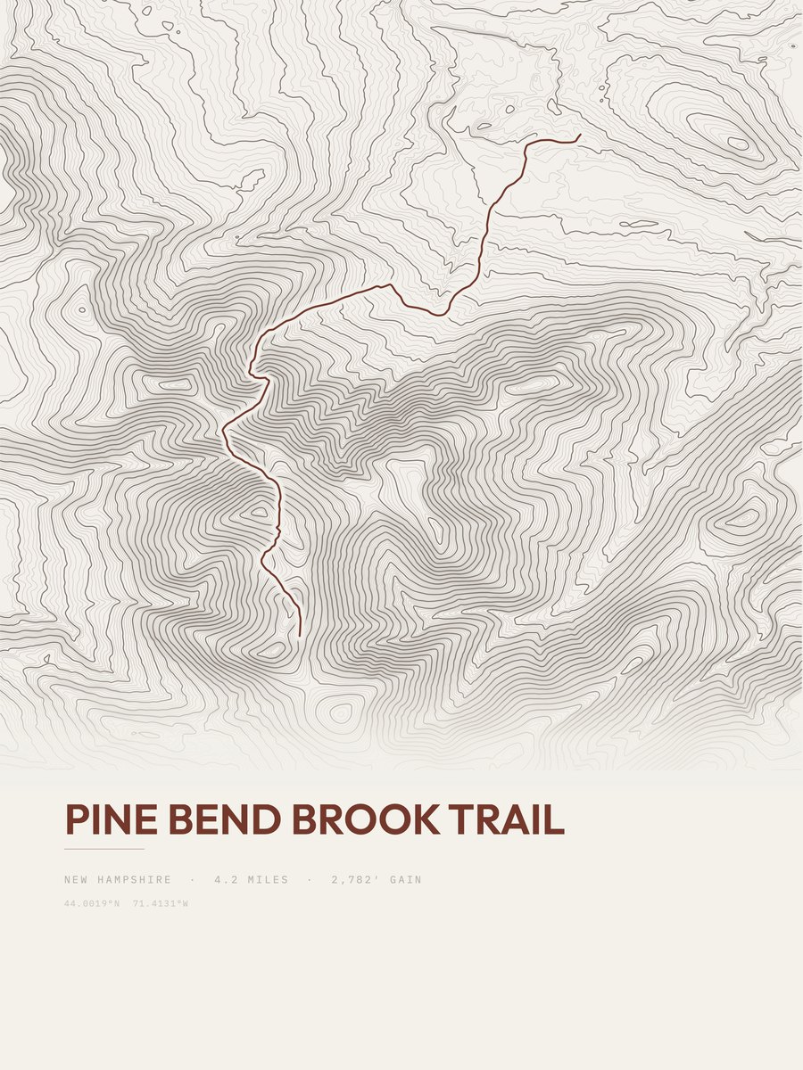 Pine Bend Brook Trail Topographic print