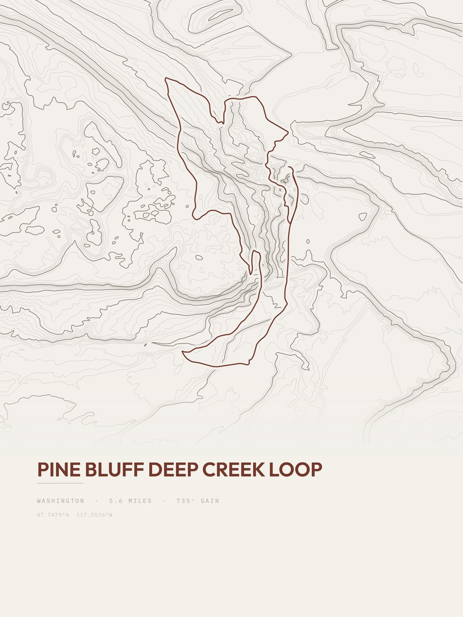 Pine Bluff Deep Creek Loop Topographic print